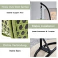 thumbnail image 4 of SUDICA Outdoor Hanging Rattan Egg Chair with Stand, Green Wicker Swing Chair with Cushion for Garden or Balcony, 4 of 10