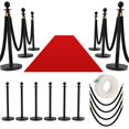 thumbnail image 1 of BeesClover Heavy-Duty Queue Management System – 4-Post Barrier Kit with Concrete-Filled Bases & Retractable Belt System for Event Spaces & Public Areas, 1 of 7