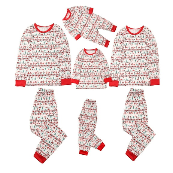Odeerbi Christmas Pajamas For Family Matching Outfits Women Mommy Printed Blouse Tops With Pants Set