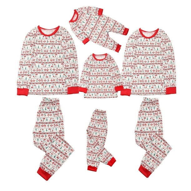 Navidad hombres papá impreso blusa Tops con pantalones conjunto de pijamas a juego familiar Fridja nalpqowj899
