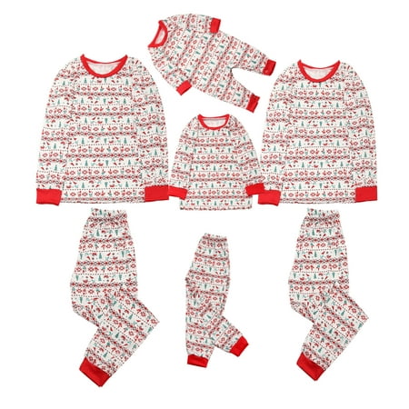 

KBKYBUYZ Christmas Women Mommy Printed Blouse Tops With Pants Family Matching Pajamas Set