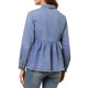 thumbnail image 3 of Camisa de mezclilla de botón con peplum de manga larga casual para mujer INSPIRE CHIC S Azul Claro, 3 of 6