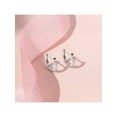 thumbnail image 6 of Small Multi CZ 9mm Kids Girls Earrings Hoop Safety Latch - Sterling Silver, 6 of 8