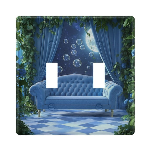 Blue Sofa Decorative Light Switch Plates Switch Cover Decorative Wall Plates Ideal for Living Room Kitchen Bedroom and Study