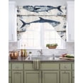 thumbnail image 2 of Coastal Fish Kitchen Swag Valances for Windows, Modern Oil Painting Ocean Nautical Swag Valances Curtains for Living Room, Rod Pocket Window Treatments for Bathroom, Bedroom, Cafe, 56"x36", 2 of 6