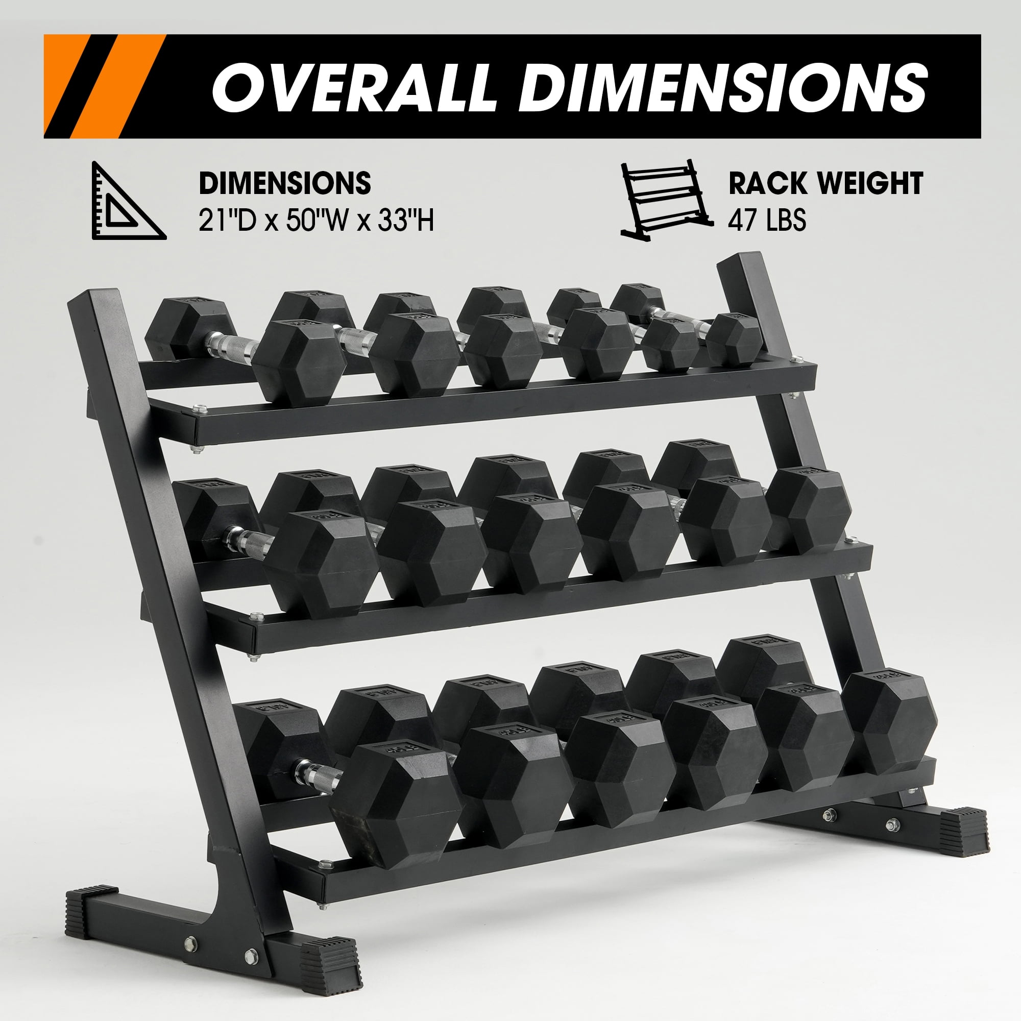 Mikolo Rubber Hex Dumbbell Set with Racks and FID Weighted Bench, Options in 450lbs, Strength Training Weight Set Home Gym