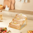 thumbnail image 6 of deevoka Dried es 3 Tier Vegetables Serving Dishes Tray for Hotel Home Holiday Amber Bowl, 6 of 9