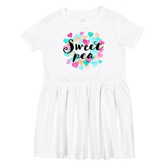 Inktastic Sweet Pea Hearts Girls Toddler Dress