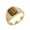 Gold Brown Stone, variant on Unisex STAINLESS STEEL Big Square Agate Tiger's Eye Gemstone Couple Wedding Ring Solid Plated Promise Finger Band Gold Black Stone Size 10