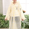 thumbnail image 4 of XASZHN Imperméable Transparent à Pois à la Mode pour Enfants avec Capuche une Pièce pour Randonnée en Plein Air Jaune Taille Unique, 4 of 4