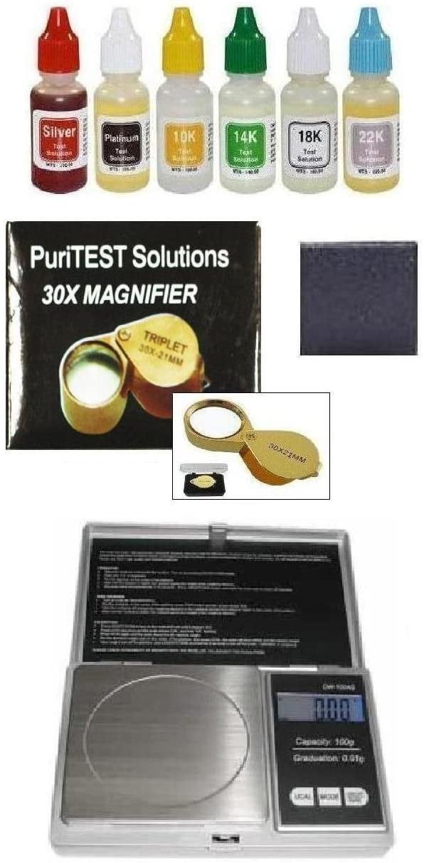 Treasure Hunters Purity Test Kit PuriTEST Gold Silver Test DigiWeigh