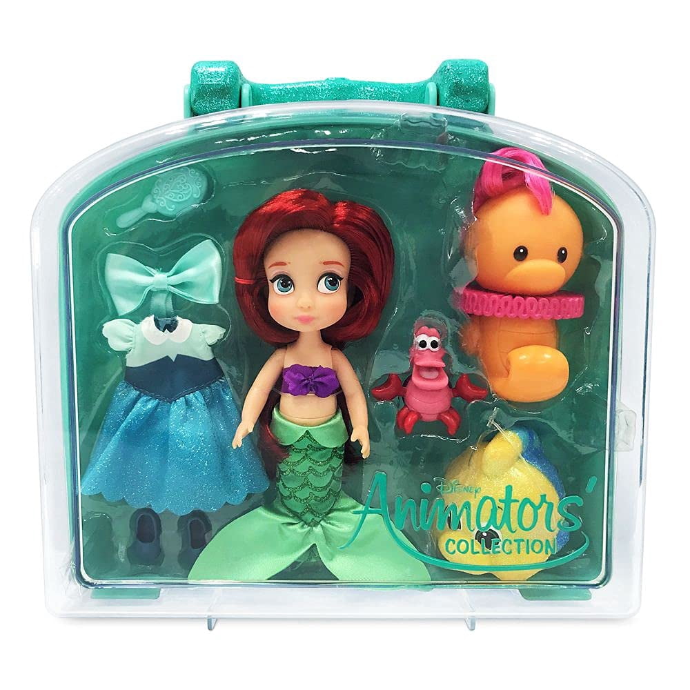 Disney Ariel Animators' Collection Mini Doll Play Set, 5 Inches, with Costumes and Accessories