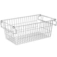 thumbnail image 3 of SANNO Wire Metal Basket Bin, Stackable Storage Baskets, Cubby Bins for Food, Kitchen, Home, Pantry Snack, Vegetable, Laundry Room, Office, Farmhouse, Set of 2, 3 of 7