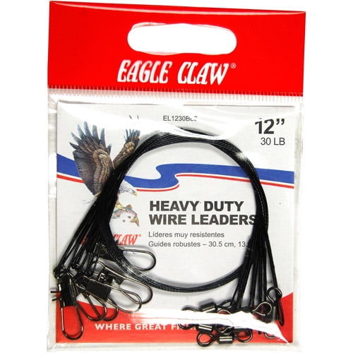 Test 18” Eagle Claw Value Pack Heavy Duty Wire Leaders  6” 9” 12” 20-30 Lb
