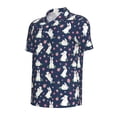 thumbnail image 3 of Daiia Rabbit And Flower Pattern Men’s Polo Shirts,Solid Deck Shirt,Classic Fit, Breathable Cotton Polo for Casual and Sport Wear-X-Large, 3 of 9
