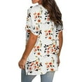 thumbnail image 4 of Womens Summer Tops, Women's Floral V Neck Short Sleeve T Shirts Summer Casual Basic Tops Loose Blouse T Shirt Tunic Tops, 4 of 4