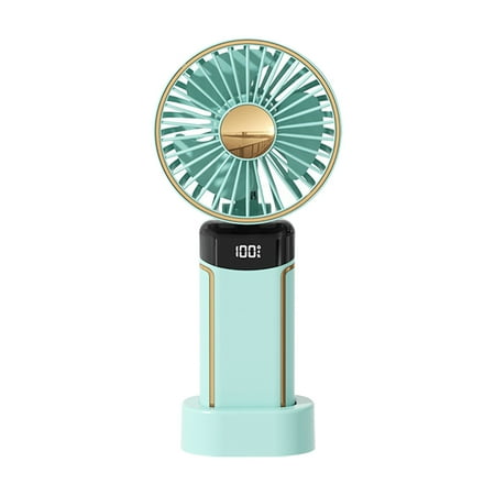 

EDFRWWS Mini Handheld Fan Digital Display Folding Portable Fan for Office (Blue pink )