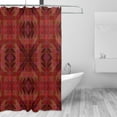 thumbnail image 3 of YFYANG Waterproof Bathroom Shower Curtain, Maroon Geometric Pattern Shower Curtain Set with Hooks, Home Bathroom Tub Decor - 72 "x72", Iron Hooks, 3 of 6