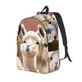 thumbnail image 1 of Disketp Cute Alpaca in Daze print Canvas Backpack Lightweight Travel Daypack Student Rucksack Laptop Backpack-, 1 of 5