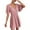 Pink, variant on Women's Sexy V Neck Wrap Dress Casual Flutter Sleeves V Neck Flowy Dress Summer Knit Comfy Swing Skater House Dresses