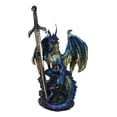 thumbnail image 6 of Blue Metallic Ice Knight Dragon With Orb and Gothic Sword Letter Opener Figurine, 6 of 10