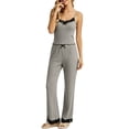 thumbnail image 5 of Gkeoshab Women Pajama Sets Women Striped Ribbed Two Piece Camisole Lounge Sets Lace Trim Tank Top & Long Pants Fashion Tie Dye Pajama Set Breathable Loungewear, 5 of 6