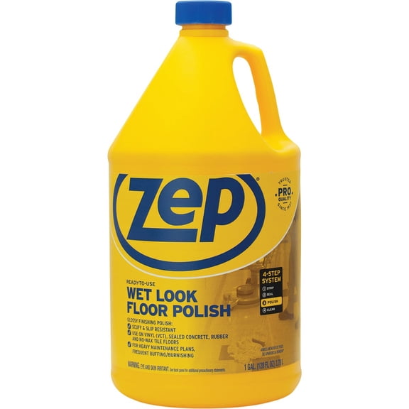 Zep Commercial 1044898 Wet Look Floor Polish, 1 gal Bottle