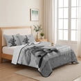 thumbnail image 5 of Twin Quilt Set 68''x86'', Modern Elephant Lightweight Summer Bedspread Coverlet Set with 2 Pillow Shams, Grey Modern Art Bathtub Breathable All Season Quilt Bedding for Dorm/Bedroom, 5 of 9