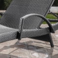 thumbnail image 5 of Anthony Outdoor Wicker Armed Chaise Lounge, Grey, 5 of 8