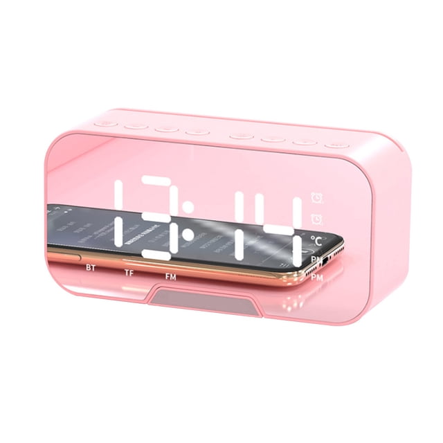 Reloj despertador Reloj digital LED Manos libres compatible con Bluetooth Alarma con pantalla LED Suministros para el hogar, Rosa kenally EL001111-01B