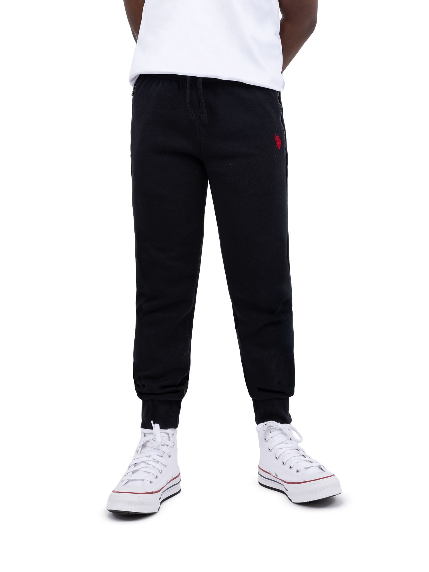 U.S. Polo Assn. Boys Fleece Jogger Pant Zip Pocket, Sizes 4-18