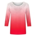thumbnail image 4 of Scyoekwg Summer 3/4 Sleeve Shirts for Women Spring Tops Loose Fit Casual Crew Neck Fall Tops Three Quarter Sleeve Tunic Blouses (Red,XXL）, 4 of 4