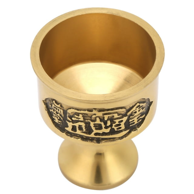 Taza de latón puro práctica Popular, adoración al Buda del agua, copa de vino, suministro de adoración, medio