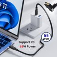 thumbnail image 3 of CY USB3.1 Type-C Male to Dual Thumbscrew Locking USB-C Vertical 90 Degree Up Down Angled 10Gbps Data Cable Panel Mount Type, 3 of 9