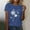Blue, variant on Munlar Tops for Women Summer Beige Casual 2025 Short Sleeve Dandelion Print Crew Neck T Shirts M
