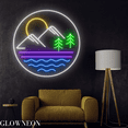 thumbnail image 2 of Glowneon Landscape Neon Sign, Mountain Sun Trees Led Sign, Nature Art, 2 of 5