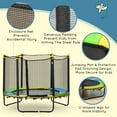 thumbnail image 4 of Qaba Trampoline pour Enfants, Trampoline Intérieur Extérieur avec Filet d'Enceinte, Noir, 4 of 10