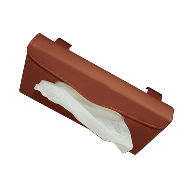 Caja de almacenamiento de pañuelos para parasol de coche, organizador de caja Interior, bolsa de servilleta impermeable, resistente al desgaste, Almacenamiento y organización del hogar Portada/Marrón Ounissouiy HA063031-05B