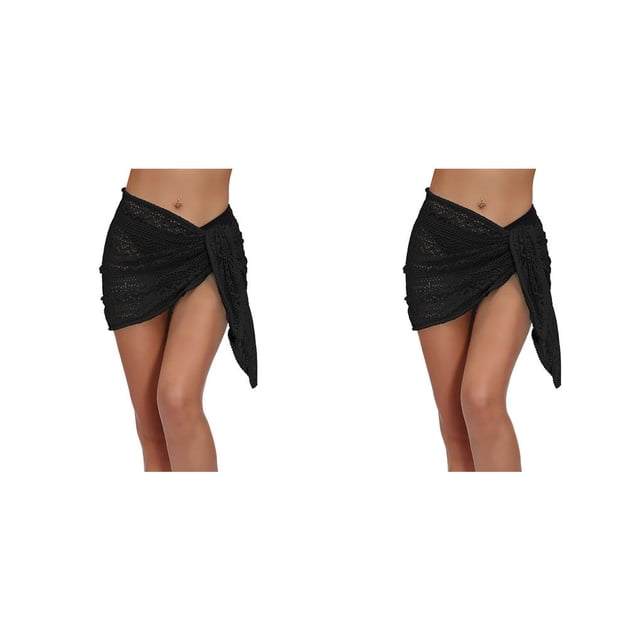 Sonducket Vestidos de playa Diseño ahuecado Cintura alta Cubierta de de encaje transpirable Cómodo de usar corta fácil de combinar Negro M Negro METRO 2piezas Sonducket CBP374020