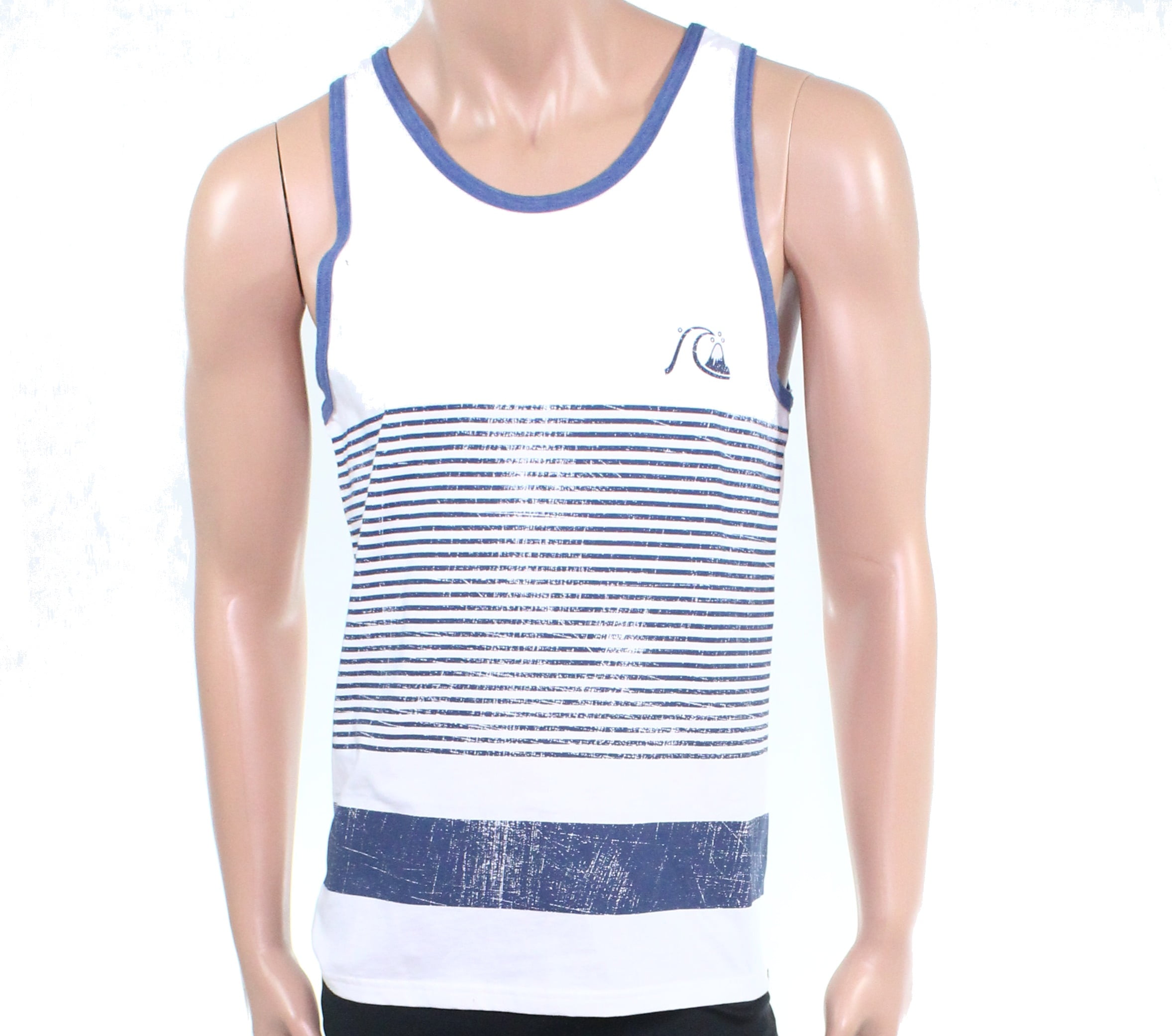 Quiksilver Mens Shirts Small Tank Top Striped Scoop Neck S