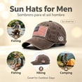 thumbnail image 4 of WANYNG Adult Classic American Flag Washed Old Letter American Sunshade Baseball M P Mens Hat Plain Snap Back Baseball Cap, 4 of 9