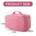 thumbnail image 2 of Bolsa de maquillaje pequeña, bolsa de maquillaje informal para mujer, bolsa de maquillaje de viaje de 2 capas, capacidad de uso diario, 2 of 5