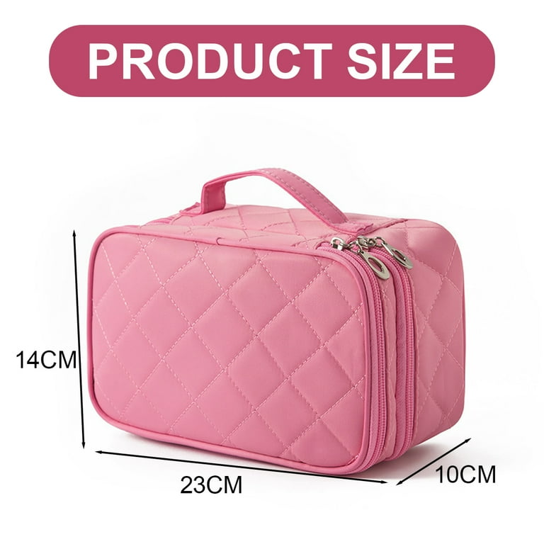 Small makeup bag, women's casual makeup bag, 2-layer travel makeup