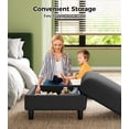 thumbnail image 3 of Welzona 26.7" Teddy Fabric Storage Ottoman, Square Footrest Bench with Hidden Compartment, Tool-Free Assembly, Grey, 3 of 8