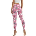 thumbnail image 2 of Renewold Santa Claus Tree Ho Ho Pink Womens Yoga Leggings with Pockets Workout Leggings Ankle Pants Full Length High Waisted Slim Running Pants Non See-Through Printed Tights, 3XL, 2 of 8