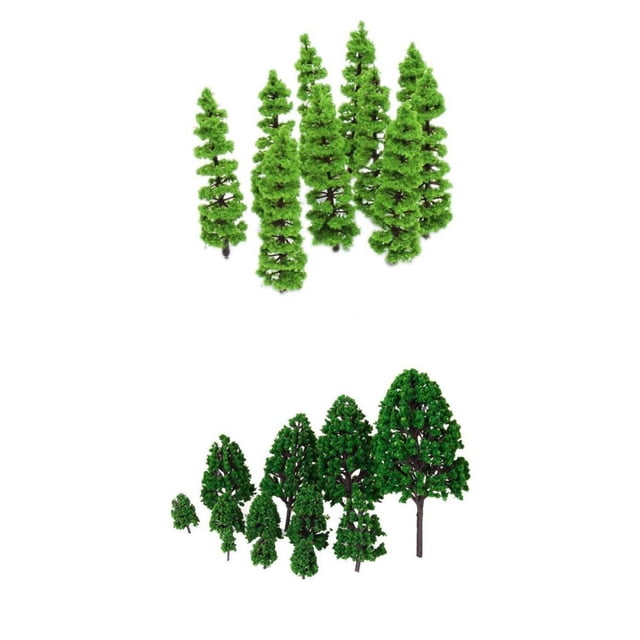 Accesorio de de Diorama de Edificio Modelo de árbol de Pintado de 22 Piezas N HO