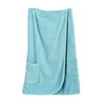 thumbnail image 1 of TowelSelections Women's Wrap Adjustable Cotton Terry Spa Shower Bath Gym Cover Up Small Blue Glow, 1 of 1