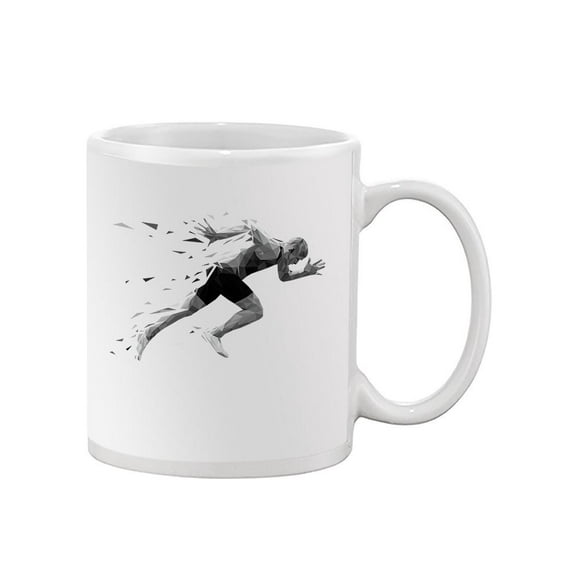Black Running Man Silhouette Mug Unisex's -Image by Shutterstock