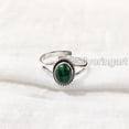 thumbnail image 2 of Natural Malachite Ring, Malachite Gemstone Ring, Genuine Birthstone, Adjustable Tiny Ring, Toe Ring, 925 Sterling Silver, Womens Ring, Christmas, Twisted Boho Ring, Handmade Statement Jewelry, 2 of 9