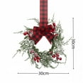 thumbnail image 3 of 11.8 Inch Small Christmas Wreath, Mini Wreaths with Snow Flocked Red Berry Bow for Door Kitchen Cabinets Window Fireplaces, Vintage Farmhouse Christmas Decor -1Pcs, 3 of 7